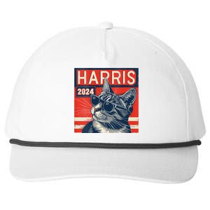 Kamala Harris For President 2024 Katmala Funny Cat Snapback Five-Panel Rope Hat