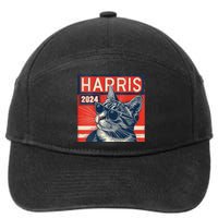 Kamala Harris For President 2024 Katmala Funny Cat 7-Panel Snapback Hat