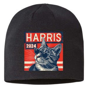 Kamala Harris For President 2024 Katmala Funny Cat Sustainable Beanie