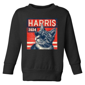 Kamala Harris For President 2024 Katmala Funny Cat Toddler Sweatshirt