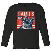 Kamala Harris For President 2024 Katmala Funny Cat Toddler Long Sleeve Shirt