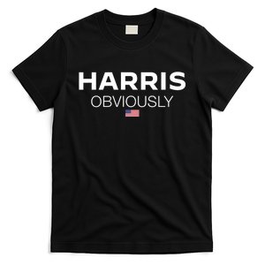 Kamala Harris For President 2024 Harris Obviously Usa Flag T-Shirt