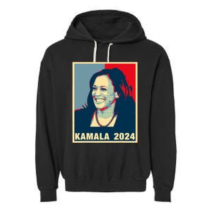 Kamala Harris For President 2024 Madam Vice President Garment-Dyed Fleece Hoodie