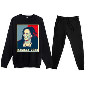 Kamala Harris For President 2024 Madam Vice President Premium Crewneck Sweatsuit Set