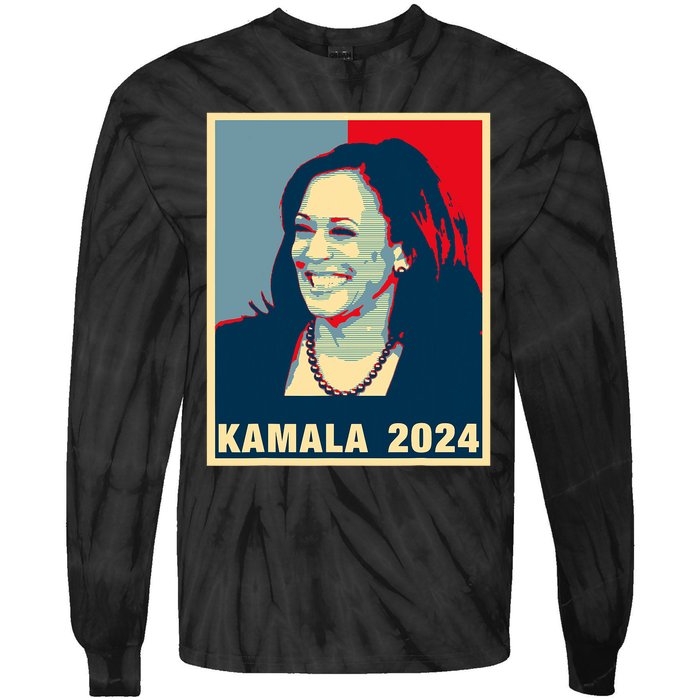 Kamala Harris For President 2024 Madam Vice President Tie-Dye Long Sleeve Shirt