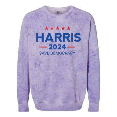 Kamala Harris For President Save Democray 2024 Colorblast Crewneck Sweatshirt