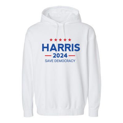 Kamala Harris For President Save Democray 2024 Garment-Dyed Fleece Hoodie