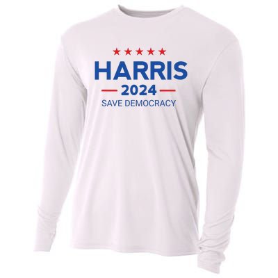 Kamala Harris For President Save Democray 2024 Cooling Performance Long Sleeve Crew