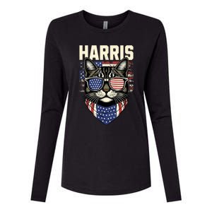 Kamala Harris For President 2024 Funny Cat Lady Graphic Womens Cotton Relaxed Long Sleeve T-Shirt