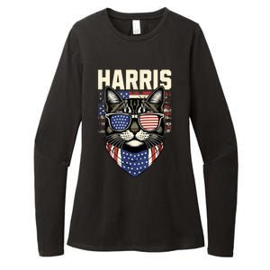 Kamala Harris For President 2024 Funny Cat Lady Graphic Womens CVC Long Sleeve Shirt