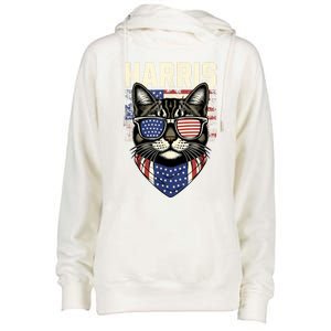 Kamala Harris For President 2024 Funny Cat Lady Graphic Womens Funnel Neck Pullover Hood