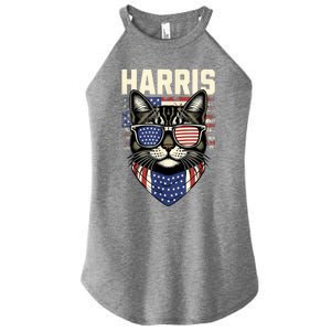 Kamala Harris For President 2024 Funny Cat Lady Graphic Women's Perfect Tri Rocker Tank