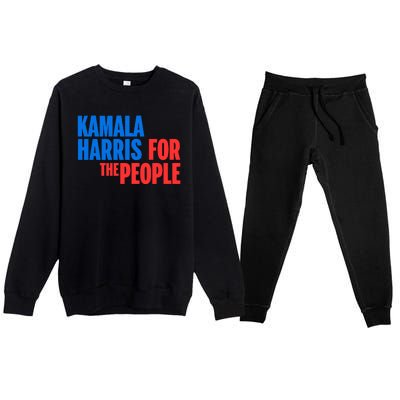 Kamala Harris For The People President 2024 Premium Crewneck Sweatsuit Set