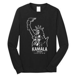 Kamala Harris For Freedom 2024 Campaign Lady Liberty Torch Long Sleeve Shirt