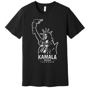 Kamala Harris For Freedom 2024 Campaign Lady Liberty Torch Premium T-Shirt