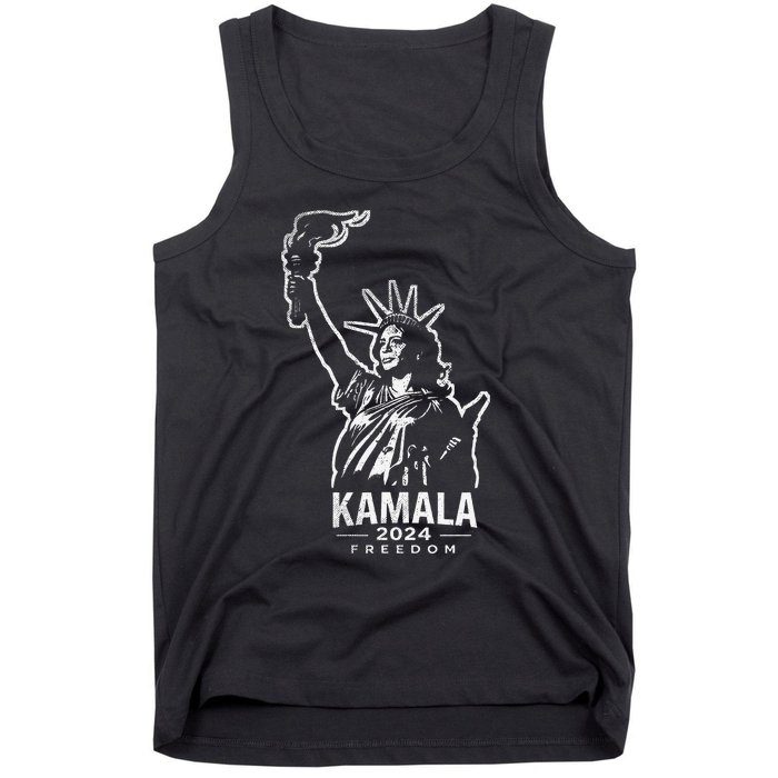 Kamala Harris For Freedom 2024 Campaign Lady Liberty Torch Tank Top