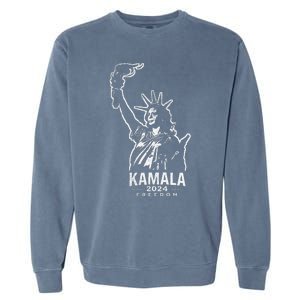 Kamala Harris For Freedom 2024 Campaign Lady Liberty Torch Garment-Dyed Sweatshirt