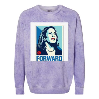 Kamala Harris Forward Colorblast Crewneck Sweatshirt