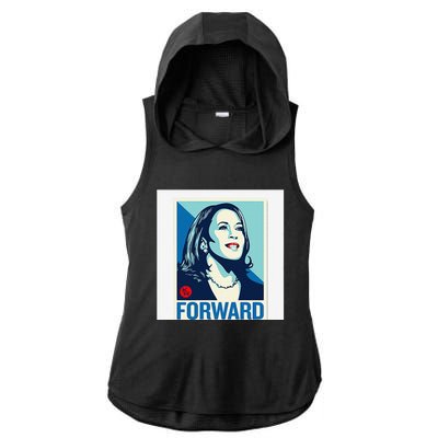 Kamala Harris Forward Ladies PosiCharge Tri-Blend Wicking Draft Hoodie Tank