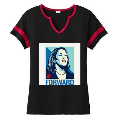 Kamala Harris Forward Ladies Halftime Notch Neck Tee