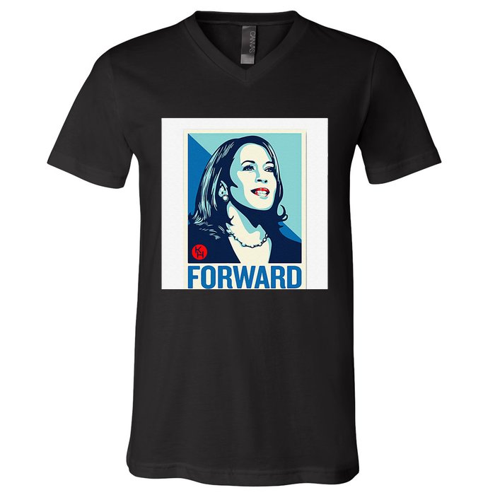 Kamala Harris Forward V-Neck T-Shirt