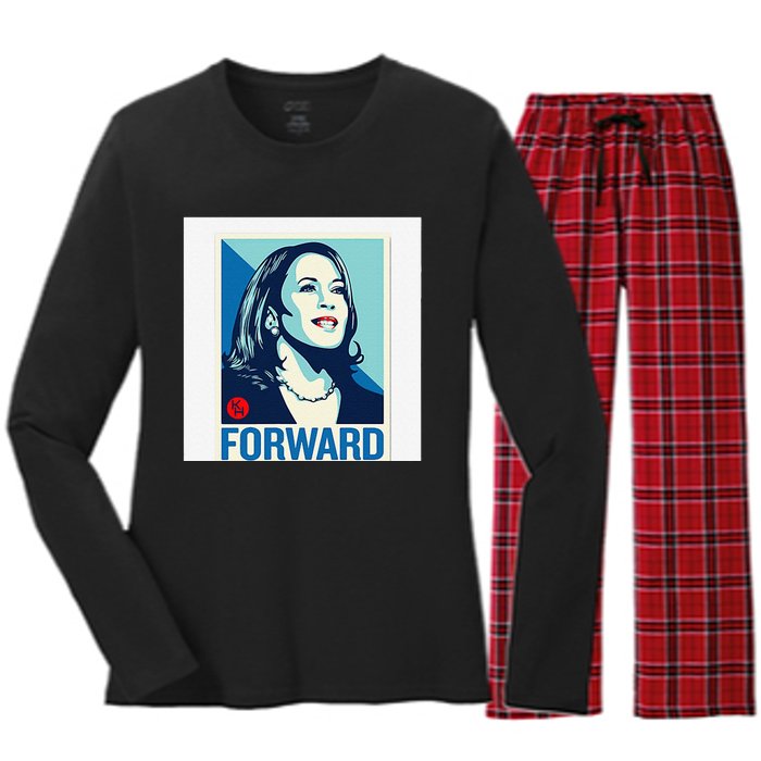 Kamala Harris Forward Women's Long Sleeve Flannel Pajama Set 