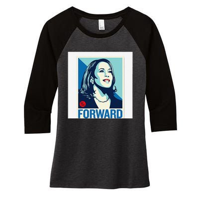 Kamala Harris Forward Women's Tri-Blend 3/4-Sleeve Raglan Shirt