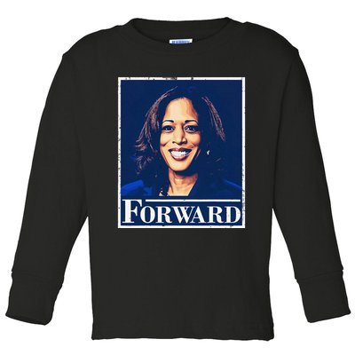 Kamala Harris Forward 2024 Presidential Election Toddler Long Sleeve Shirt