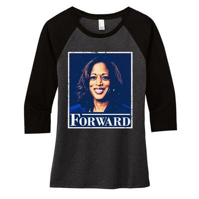 Kamala Harris Forward 2024 Presidential Election Women's Tri-Blend 3/4-Sleeve Raglan Shirt