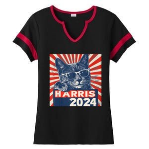 Kamala Harris For President 2024 Katmala Funny Cat Ladies Halftime Notch Neck Tee