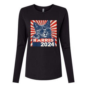 Kamala Harris For President 2024 Katmala Funny Cat Womens Cotton Relaxed Long Sleeve T-Shirt