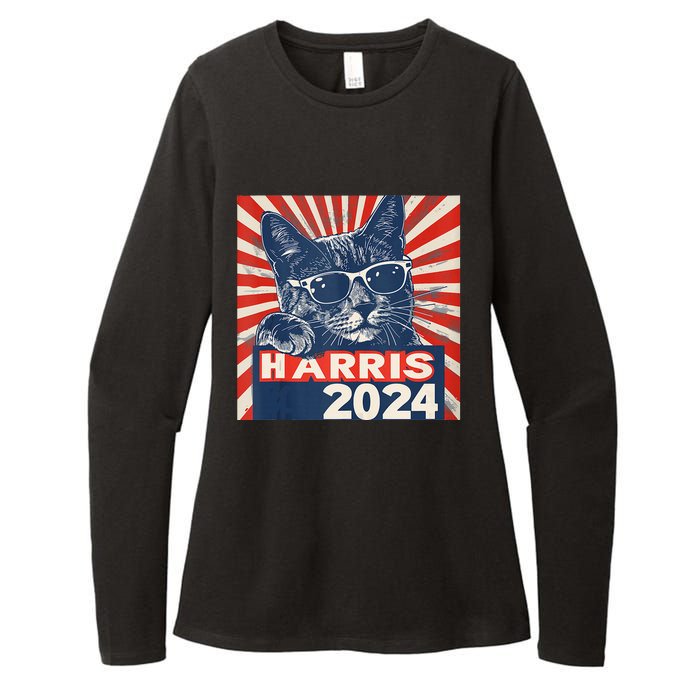 Kamala Harris For President 2024 Katmala Funny Cat Womens CVC Long Sleeve Shirt