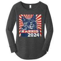 Kamala Harris For President 2024 Katmala Funny Cat Women's Perfect Tri Tunic Long Sleeve Shirt