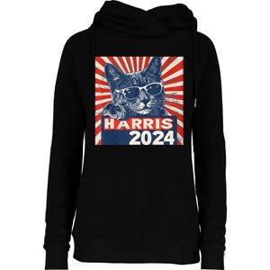 Kamala Harris For President 2024 Katmala Funny Cat Womens Funnel Neck Pullover Hood