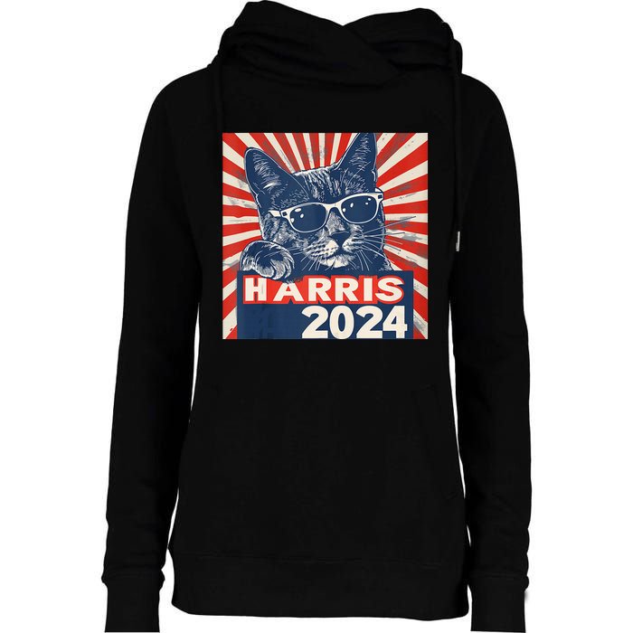 Kamala Harris For President 2024 Katmala Funny Cat Womens Funnel Neck Pullover Hood