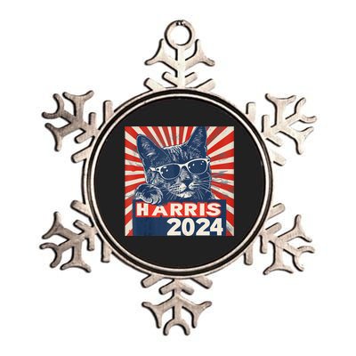 Kamala Harris For President 2024 Katmala Funny Cat Metallic Star Ornament