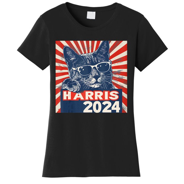 Kamala Harris For President 2024 Katmala Funny Cat Women's T-Shirt