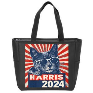 Kamala Harris For President 2024 Katmala Funny Cat Zip Tote Bag