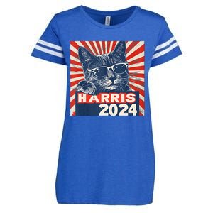 Kamala Harris For President 2024 Katmala Funny Cat Enza Ladies Jersey Football T-Shirt