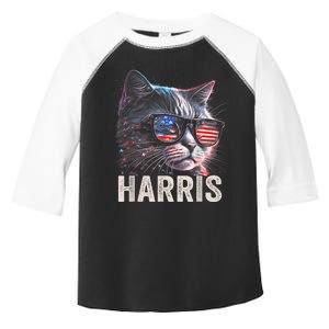 Kamala Harris For President 2024 Funny Cat Graphic Toddler Fine Jersey T-Shirt