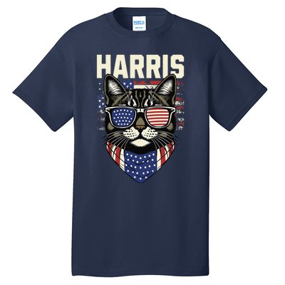 Kamala Harris For President 2024 Funny Cat Tall T-Shirt