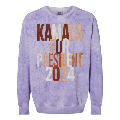 Kamala Harris For President 2024 Presidential Election Colorblast Crewneck Sweatshirt