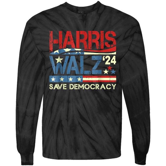 Kamala Harris Forward Harris Waltz For A Brighter Tomorrow Tie-Dye Long Sleeve Shirt