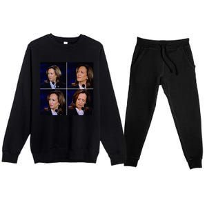 Kamala Harris Funny Reaction Premium Crewneck Sweatsuit Set