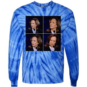 Kamala Harris Funny Reaction Tie-Dye Long Sleeve Shirt