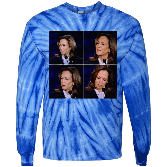 Kamala Harris Funny Reaction Tie-Dye Long Sleeve Shirt