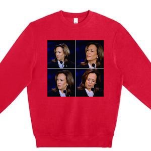 Kamala Harris Funny Reaction Premium Crewneck Sweatshirt