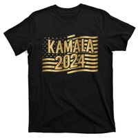 Kamala Harris For President 2024 Gold Flag And Kamala Text T-Shirt