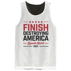 Kamala Harris Finish Destroying America 2024 Mesh Reversible Basketball Jersey Tank