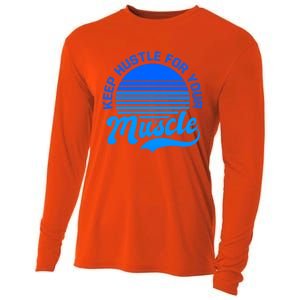 Keep Hustle For Muscle Design Fitness Coach Gift Cooling Performance Long Sleeve Crew